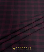 Augustus Wine & Black Stretchable Suiting Fabric for Suit & Blazer - Tepchi Men