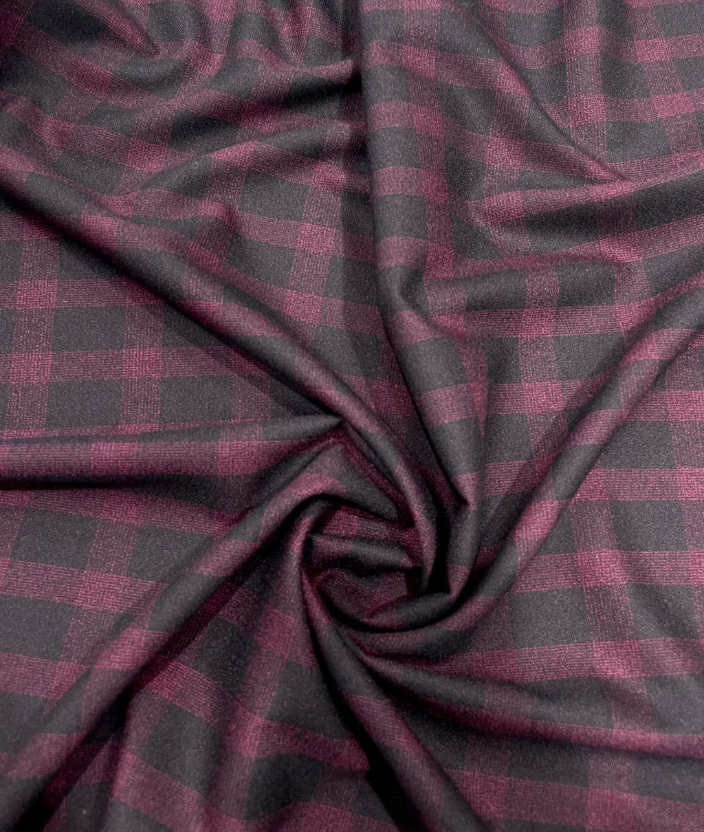 Augustus Wine & Black Stretchable Suiting Fabric for Suit & Blazer - Tepchi Men