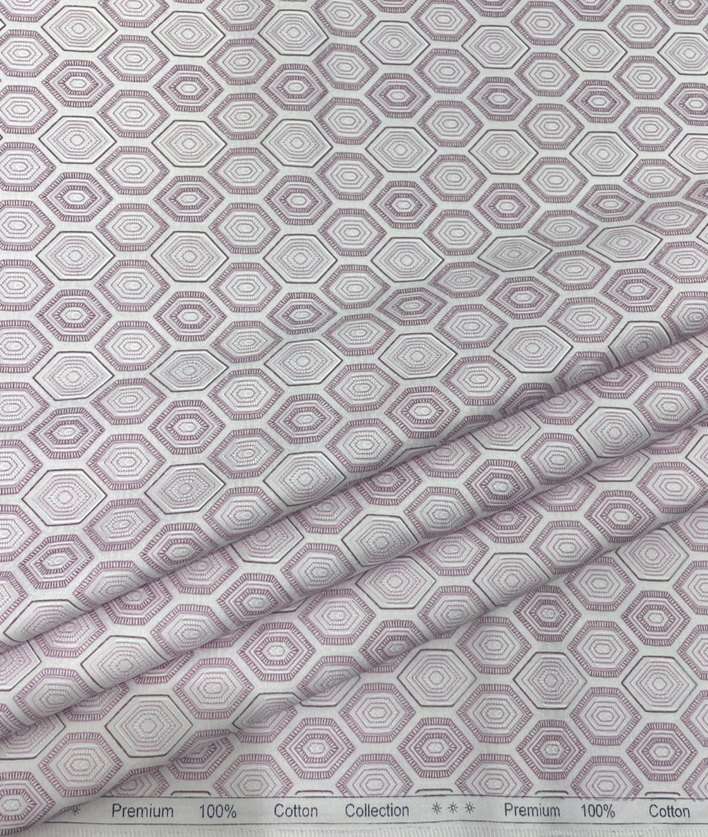 Birla Century Lavender Abstract Printed Luxury 2Ply Giza Cotton Fabric for Men's Shirt - Tepchi Men