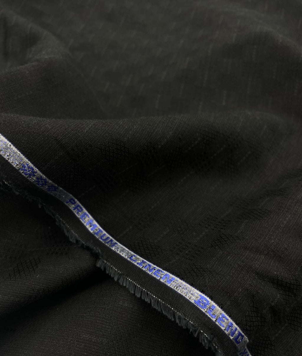 Black Jacquard Linen Fabric for Shirt & Kurta - Tepchi Men