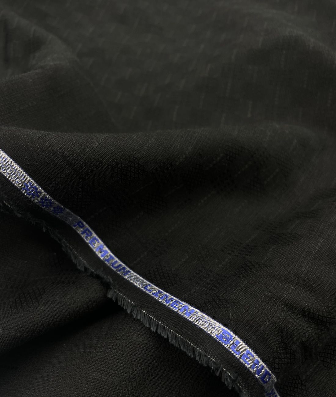 Black Jacquard Linen Fabric for Shirt & Kurta - Tepchi Men