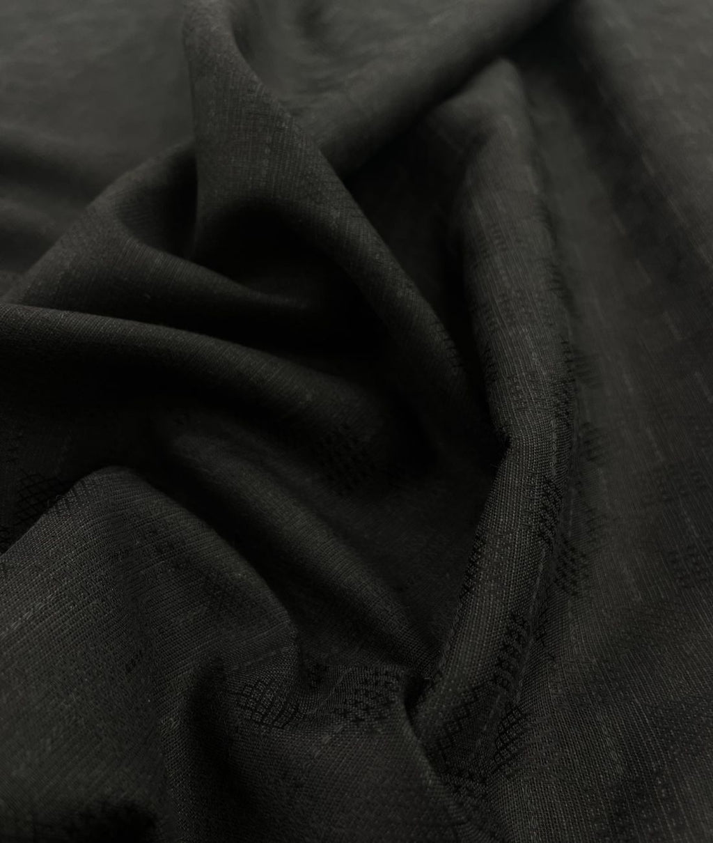 Black Jacquard Linen Fabric for Shirt & Kurta - Tepchi Men