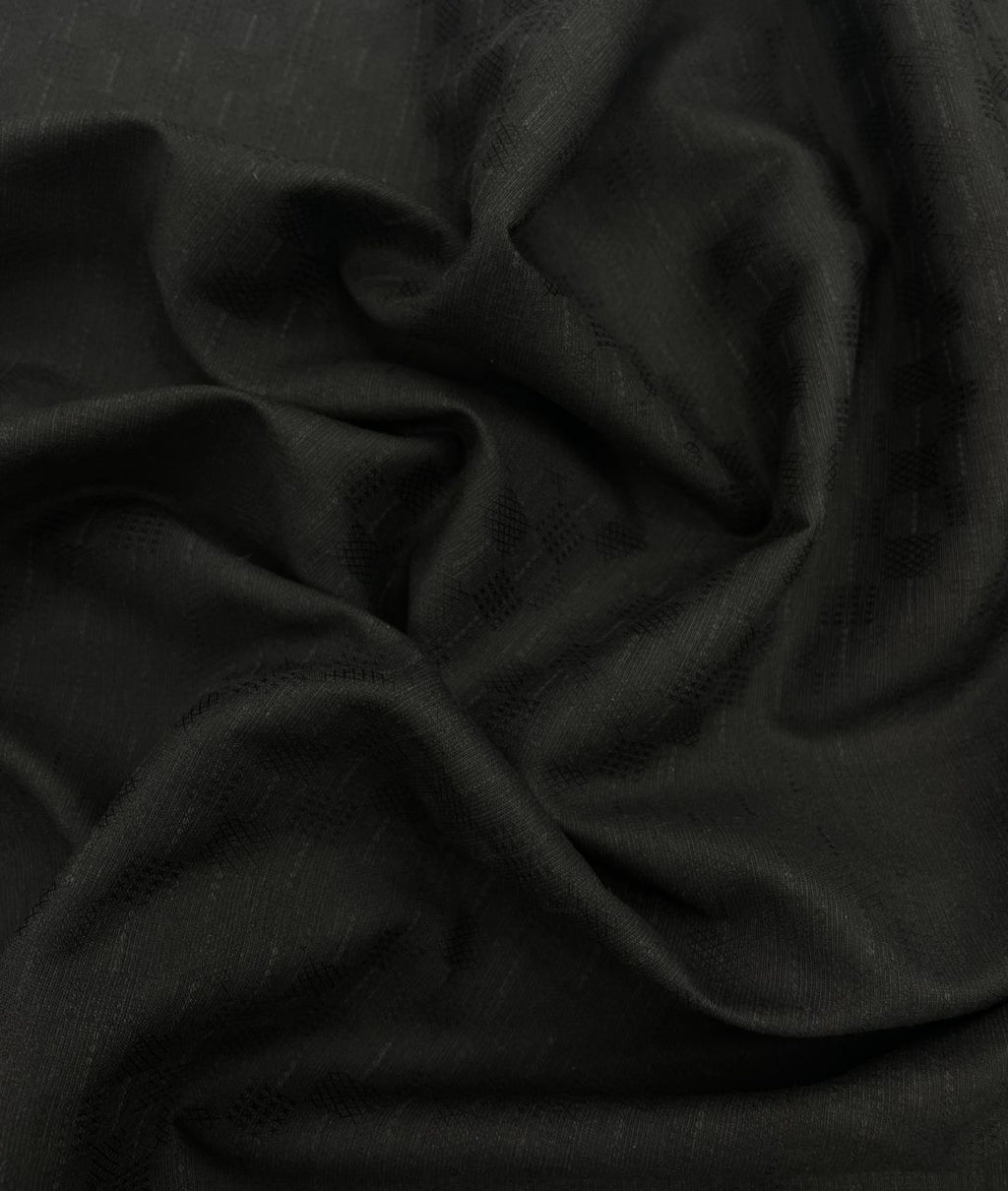 Black Jacquard Linen Fabric for Shirt & Kurta - Tepchi Men