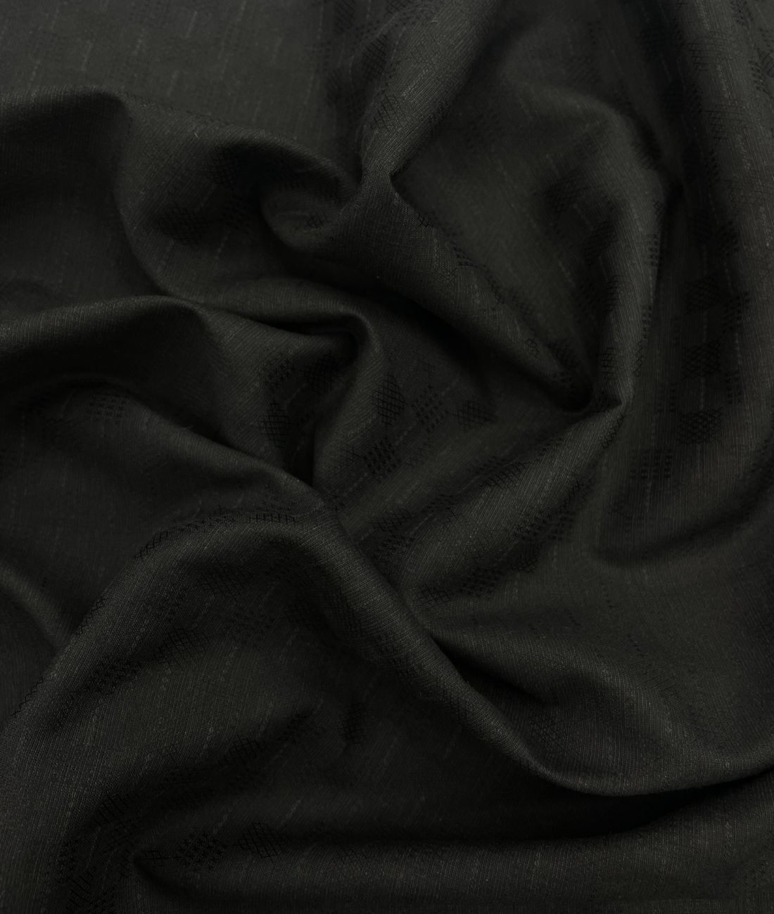 Black Jacquard Linen Fabric for Shirt & Kurta - Tepchi Men