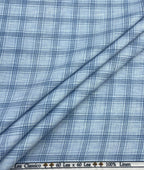 Blue Checks Linen Fabric for Shirt & Kurta - Tepchi Men