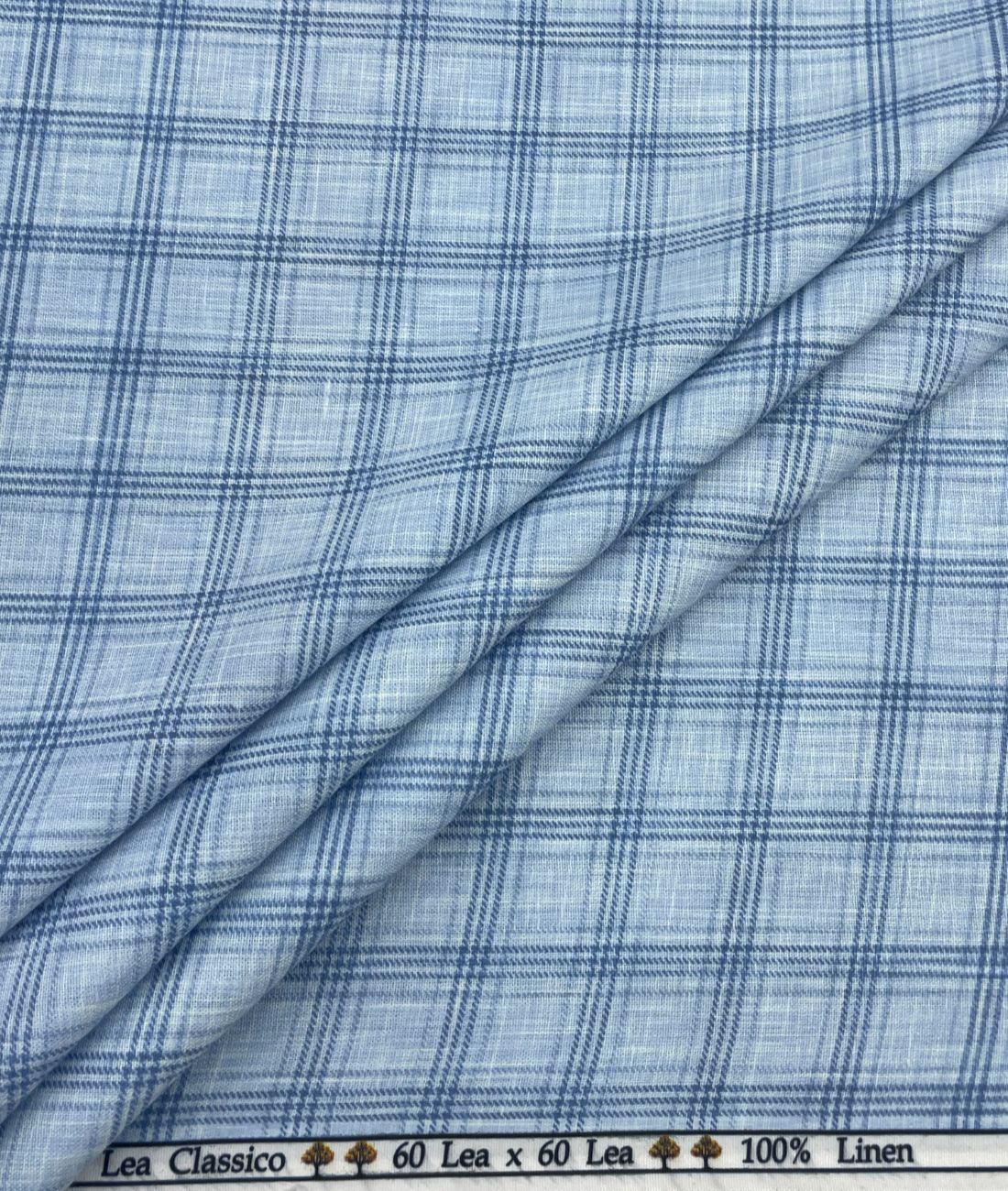 Blue Checks Linen Fabric for Shirt & Kurta - Tepchi Men