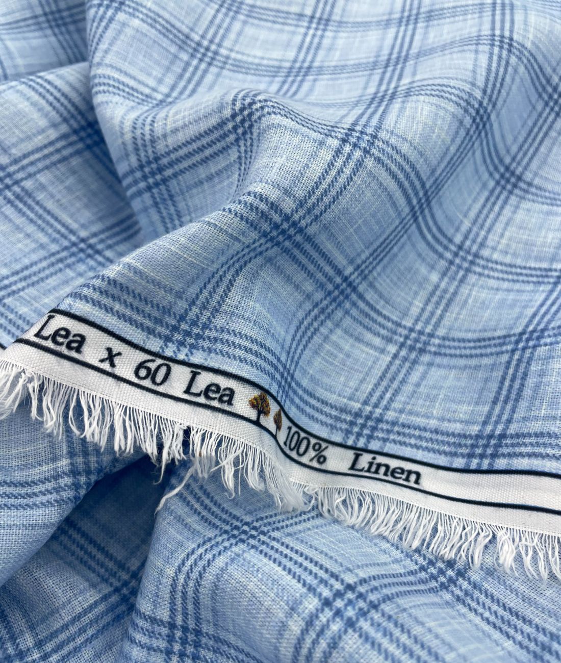 Blue Checks Linen Fabric for Shirt & Kurta - Tepchi Men