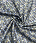 Blue & Gold Elegance Printed Anti Wrinke Cotton Fabric for Men's Shirts & Kurta - Tepchi Men