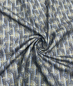 Blue & Gold Elegance Printed Anti Wrinke Cotton Fabric for Men's Shirts & Kurta - Tepchi Men