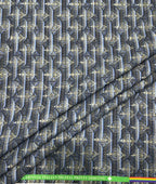 Blue & Gold Elegance Printed Anti Wrinke Cotton Fabric for Men's Shirts & Kurta - Tepchi Men
