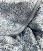 Blue Paisley Printed Luxury Giza Cotton Fabric for Men's Shirt - Tepchi Men