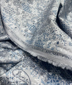 Blue Paisley Printed Luxury Giza Cotton Fabric for Men's Shirt - Tepchi Men