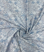 Blue Paisley Printed Luxury Giza Cotton Fabric for Men's Shirt - Tepchi Men