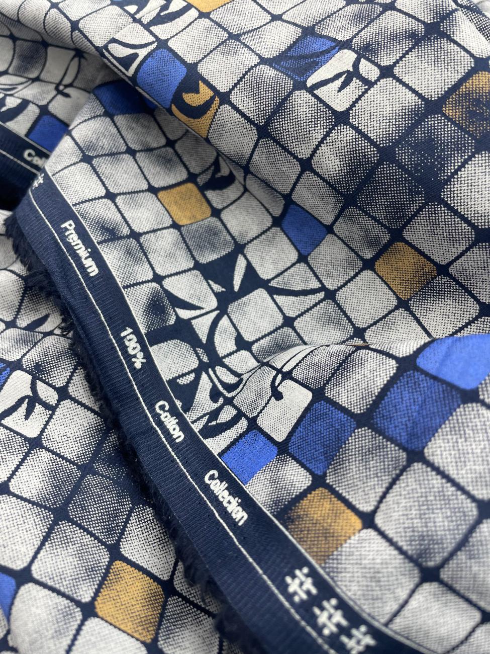 Brunello Ferragamo Abstract Print Fabric for Men's Shirt - Tepchi Men