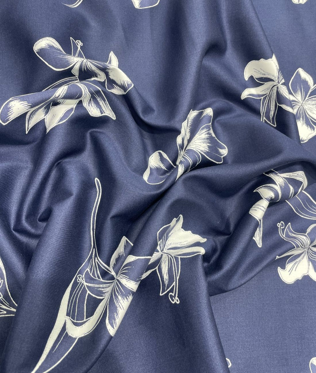 Brunello Ferragamo Flower Print Premium Giza Cotton Fabric for Men's Shirt - Tepchi Men