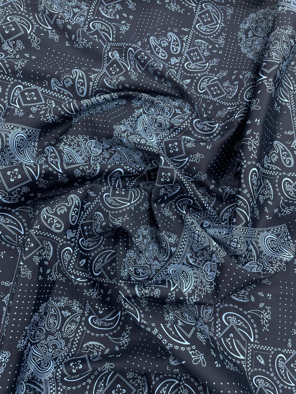 Brunello Ferragamo Italian Paisley Printed Luxury Giza Cotton Fabric - Tepchi Men