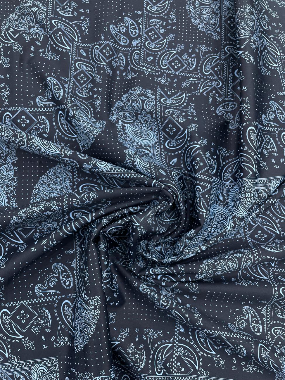 Brunello Ferragamo Italian Paisley Printed Luxury Giza Cotton Fabric - Tepchi Men