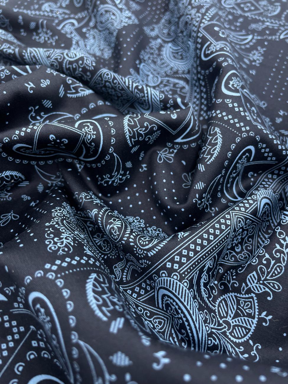 Brunello Ferragamo Italian Paisley Printed Luxury Giza Cotton Fabric - Tepchi Men
