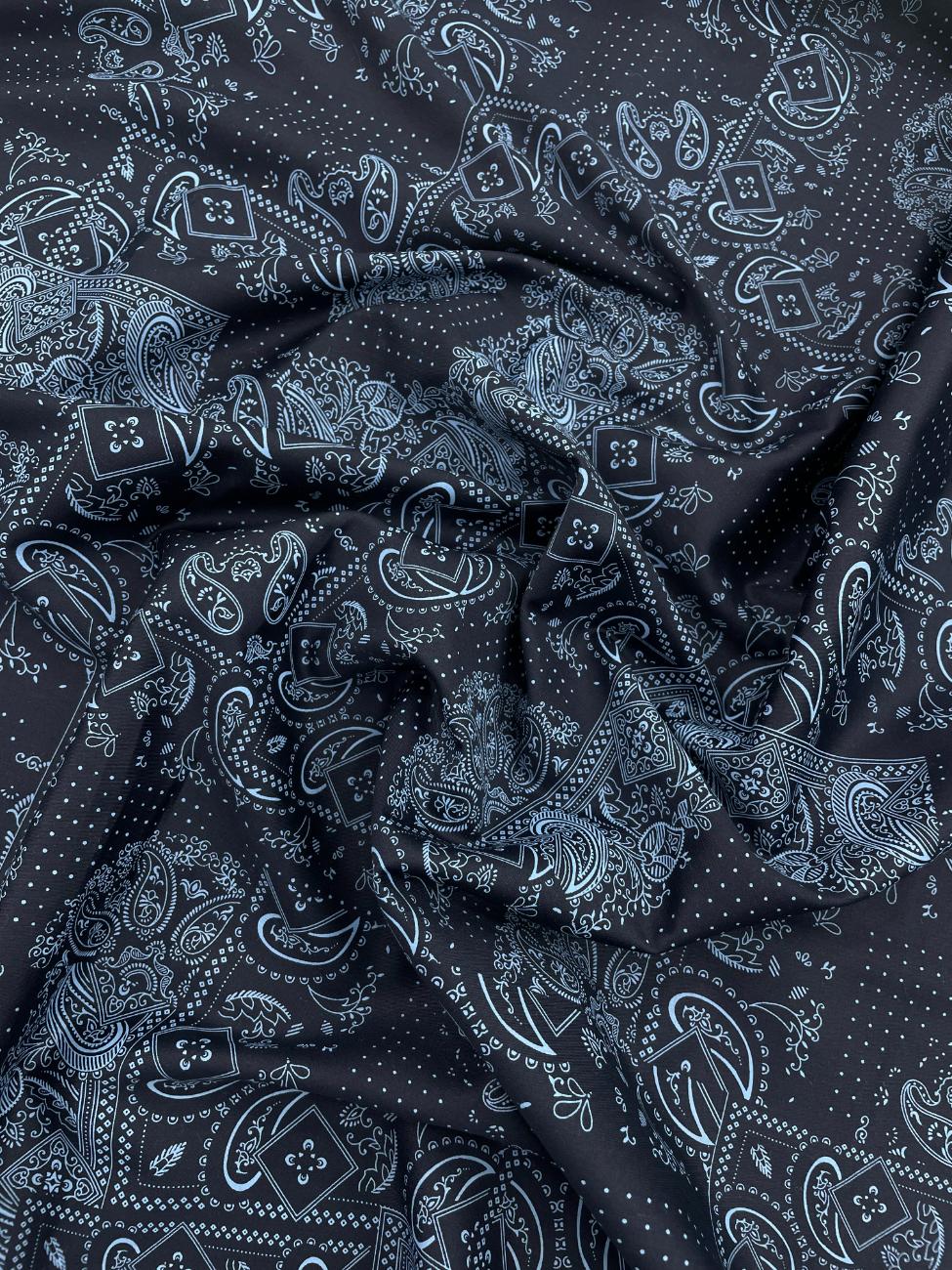 Brunello Ferragamo Italian Paisley Printed Luxury Giza Cotton Fabric - Tepchi Men