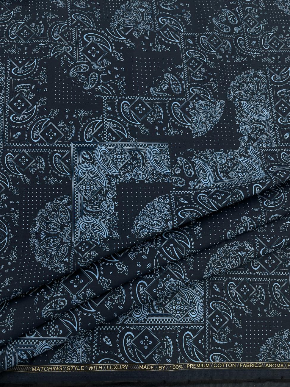 Brunello Ferragamo Italian Paisley Printed Luxury Giza Cotton Fabric - Tepchi Men