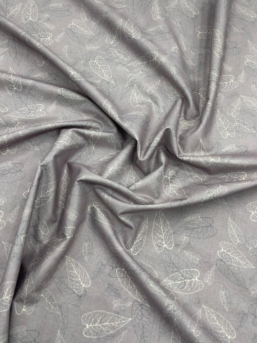 Brunello Ferragamo Leaves Print Premium Cotton Fabric for Shirt - Tepchi Men