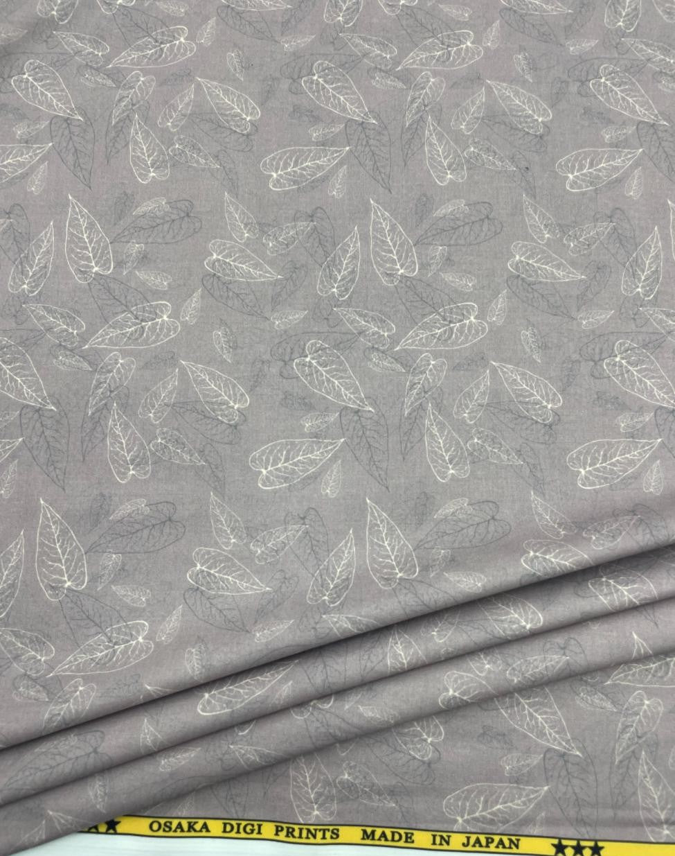Brunello Ferragamo Leaves Print Premium Cotton Fabric for Shirt - Tepchi Men