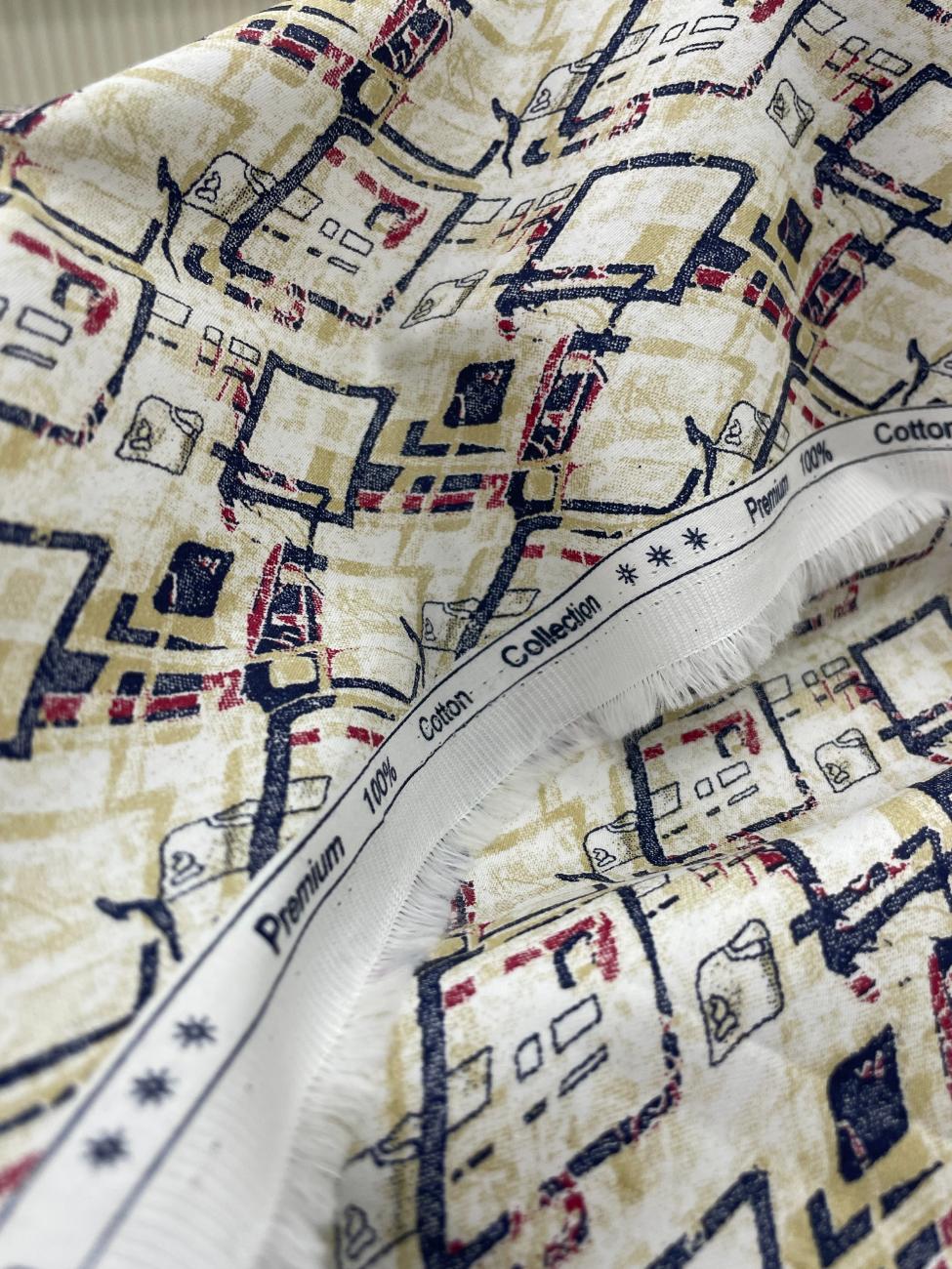 Brunello Ferragamo Printed Luxury Giza Cotton Fabric for Men's Shirt - Tepchi Men