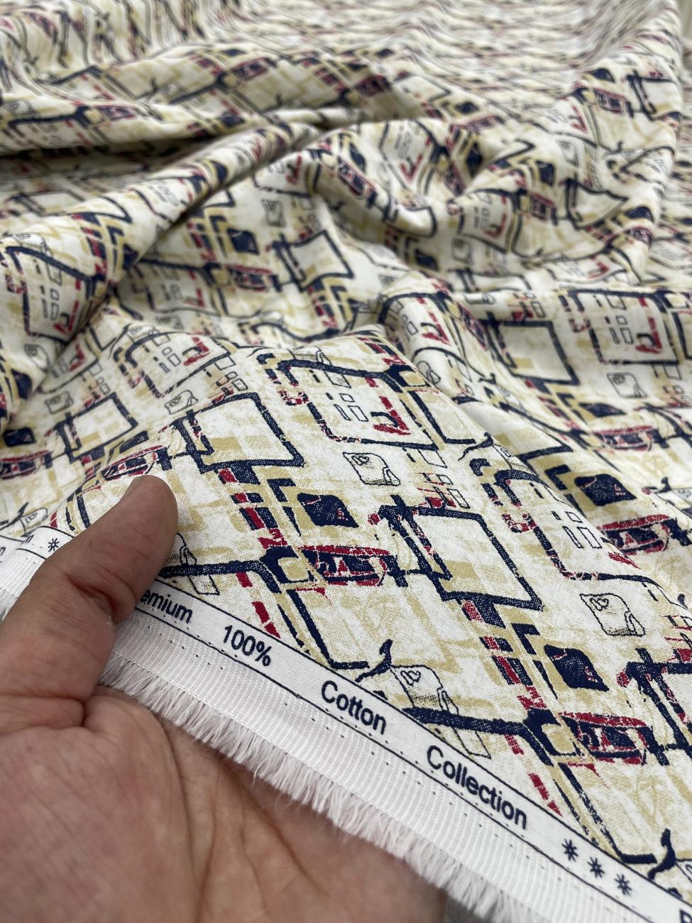 Brunello Ferragamo Printed Luxury Giza Cotton Fabric for Men's Shirt - Tepchi Men