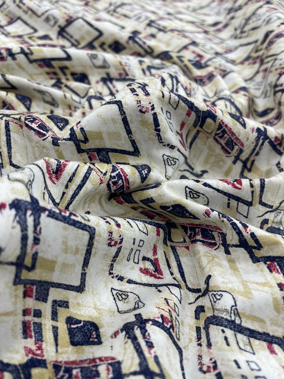Brunello Ferragamo Printed Luxury Giza Cotton Fabric for Men's Shirt - Tepchi Men