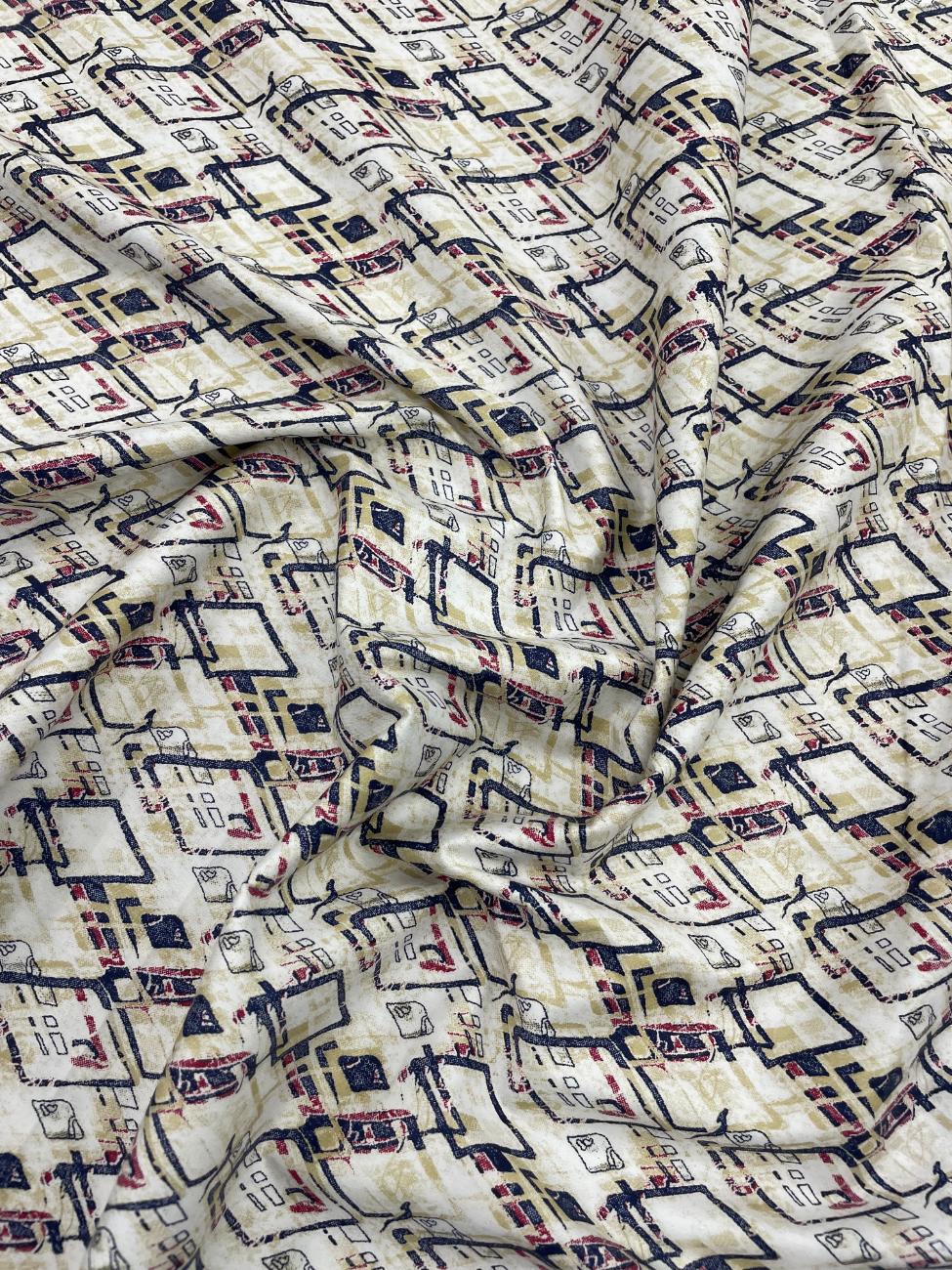 Brunello Ferragamo Printed Luxury Giza Cotton Fabric for Men's Shirt - Tepchi Men