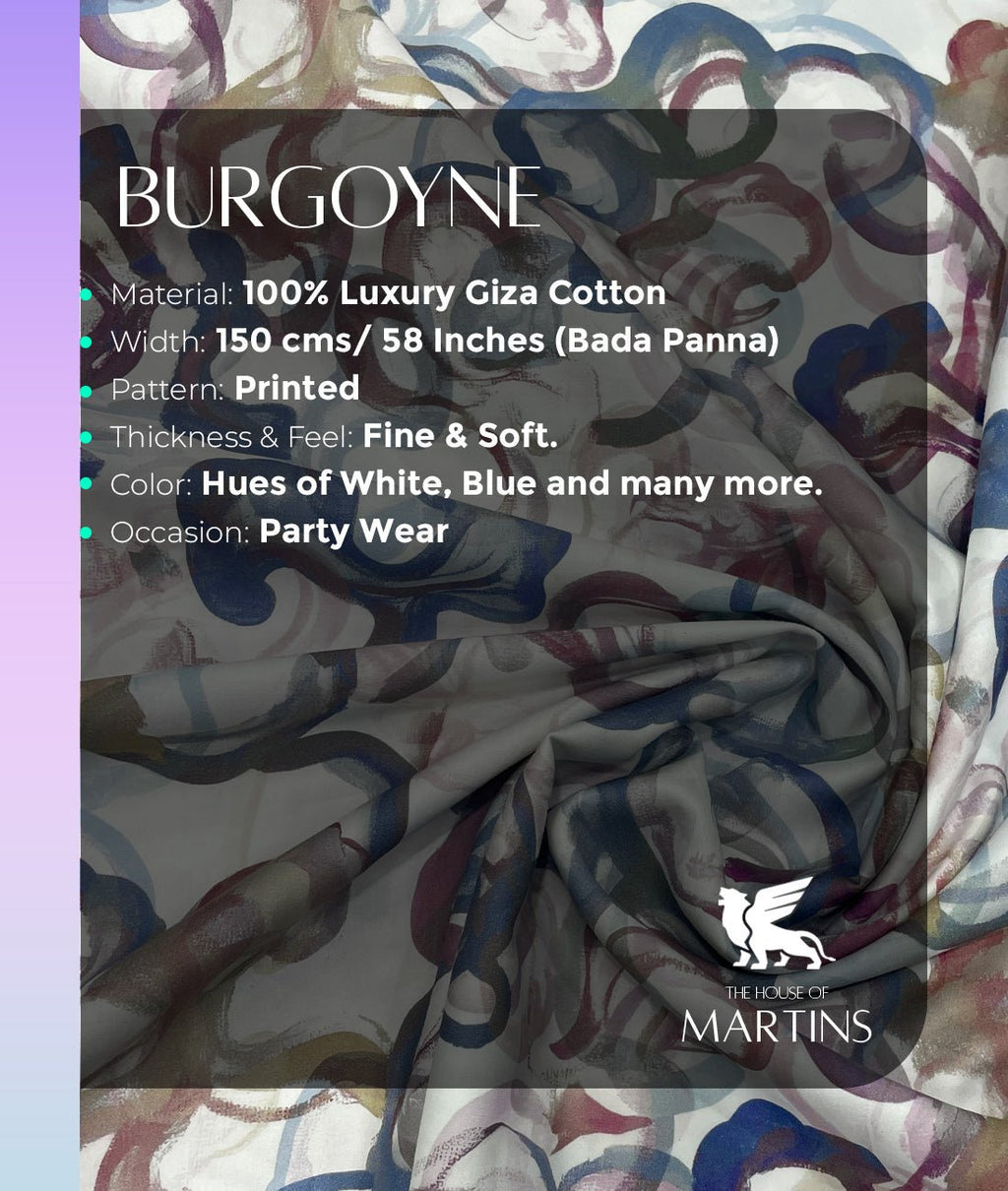 Burgoyne Exotic Printed Luxury Giza Cotton Fabric - Tepchi Men