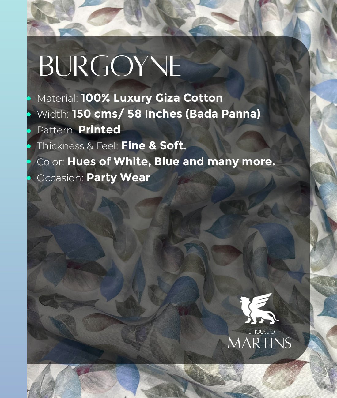 Burgoyne Floral Print Premium Giza Cotton Fabric for Men's Shirt - Tepchi Men