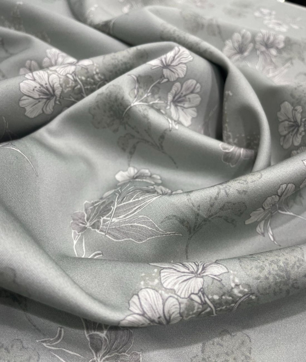 Burgoyne Leaves & Flowers Luxury Printed Shirt Fabric Giza Cotton - Tepchi Men