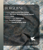 Burgoyne Luxury Giza Cotton Printed Shirt Fabric - Tepchi Men