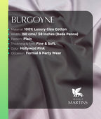 Burgoyne Luxury Hollywood Pink Color 2 Ply Giza Cotton Fabric - Tepchi Men