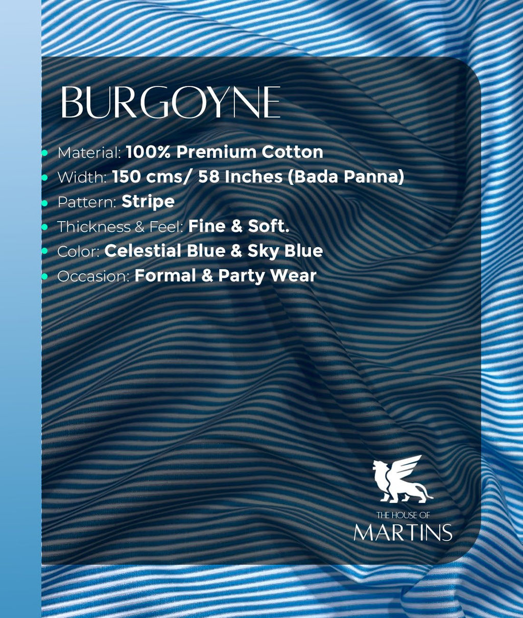 Burgoyne Old Money Stripe Shirt Fabric for Men's Shirt - Tepchi Men