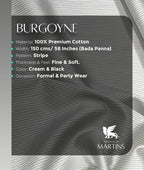 Burgoyne Stripe Formal Luxury Giza Cotton Shirt Fabric - Tepchi Men