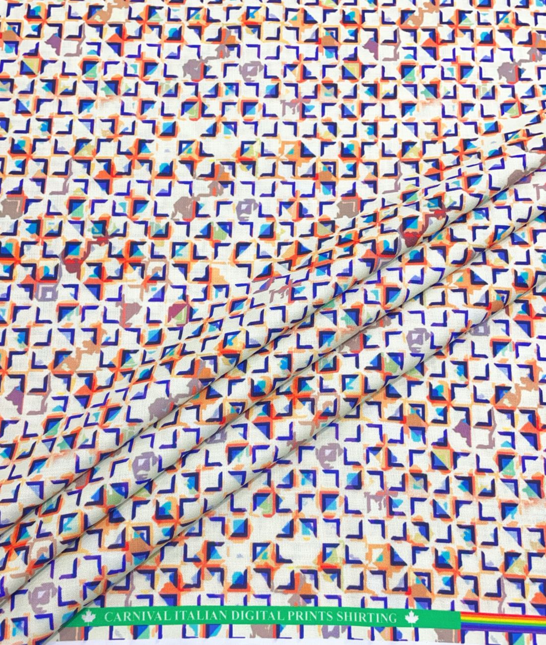 Crisp Patterned Printed Anti Wrinke Cotton Fabric for Men's Shirts & Kurta - Tepchi Men