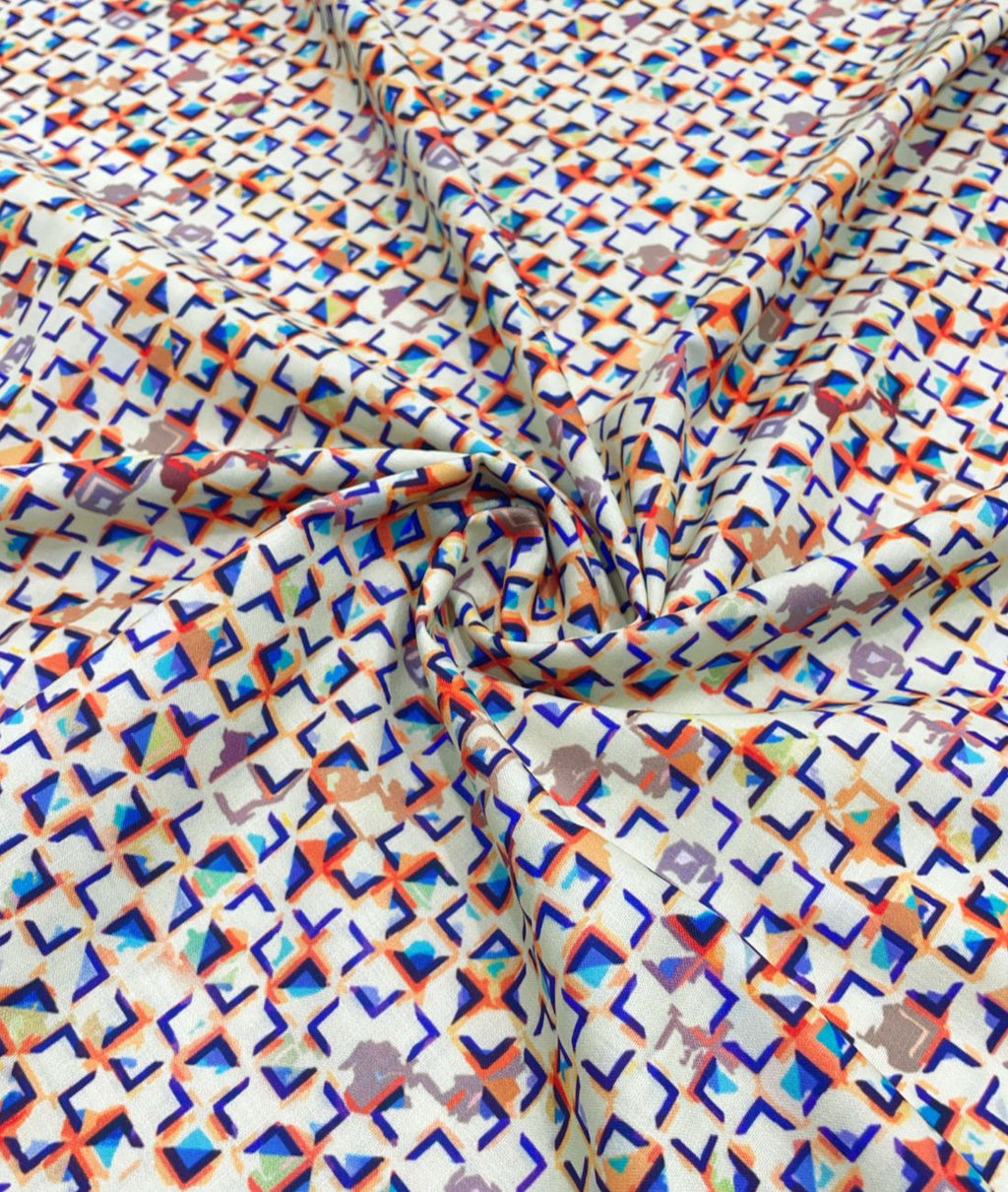 Crisp Patterned Printed Anti Wrinke Cotton Fabric for Men's Shirts & Kurta - Tepchi Men