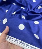 Designer Polka Dot Luxury Giza Cotton Shirt Fabric - Tepchi Men