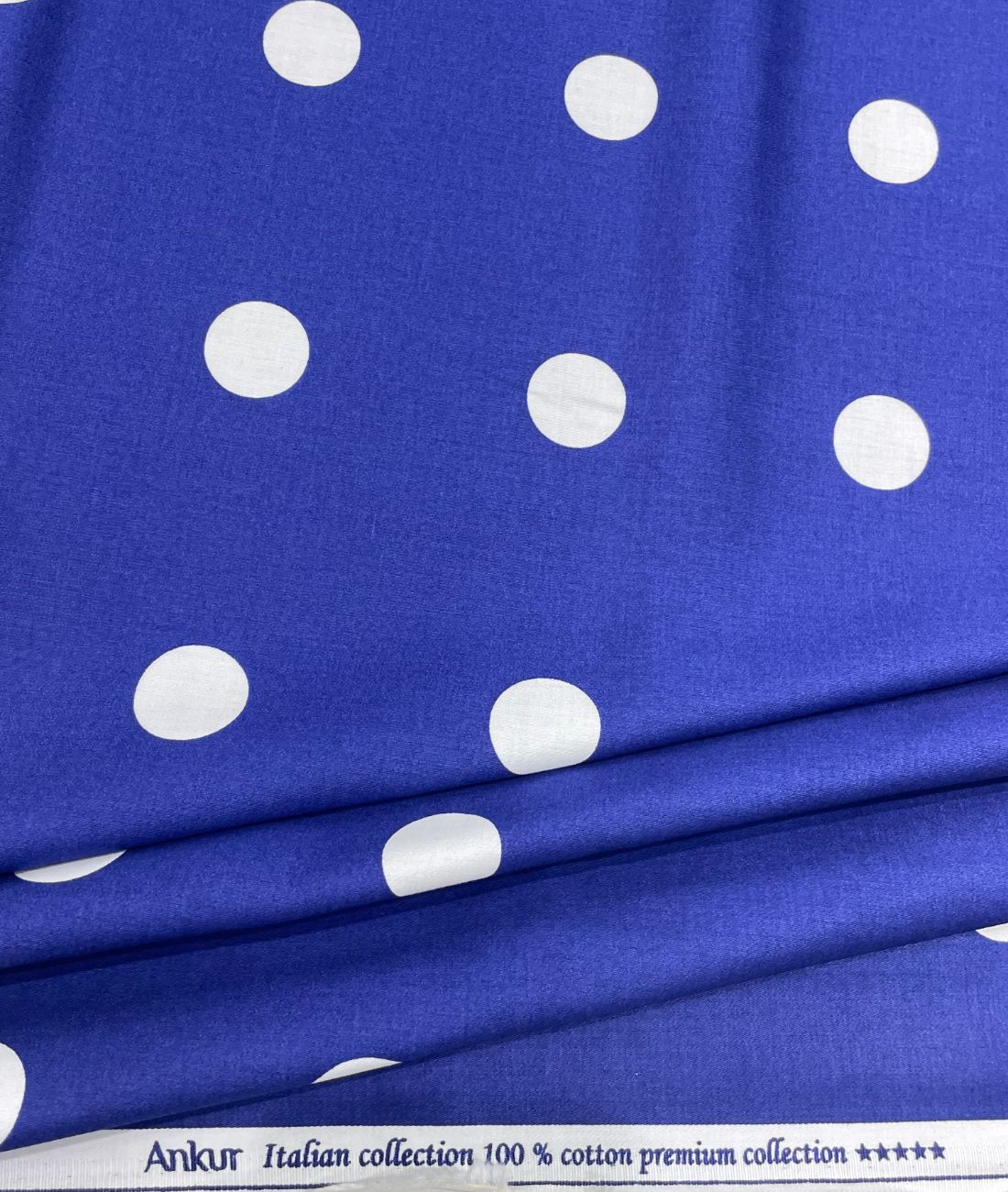 Designer Polka Dot Luxury Giza Cotton Shirt Fabric - Tepchi Men