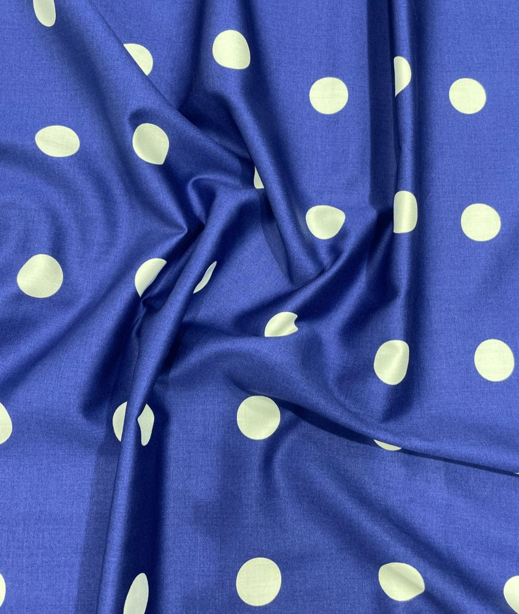Designer Polka Dot Luxury Giza Cotton Shirt Fabric - Tepchi Men