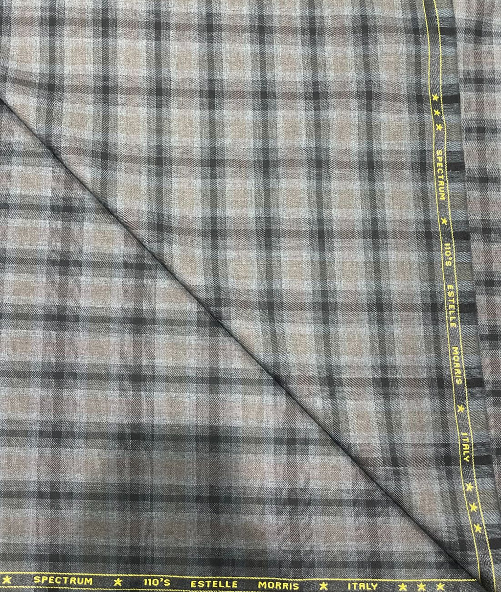 Estelle Morris 110's Counts Ultra Luxury Checks Suiting Fabric for Suits & Blazers - Tepchi Men