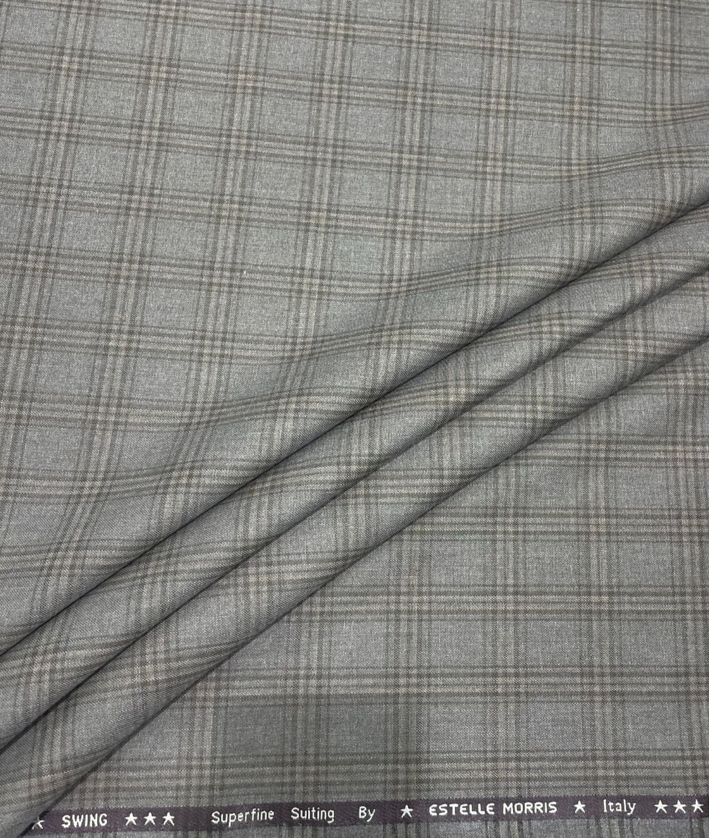 Estelle Morris Ultra Luxury Checks Suiting Fabric for Suits & Blazers - Tepchi Men
