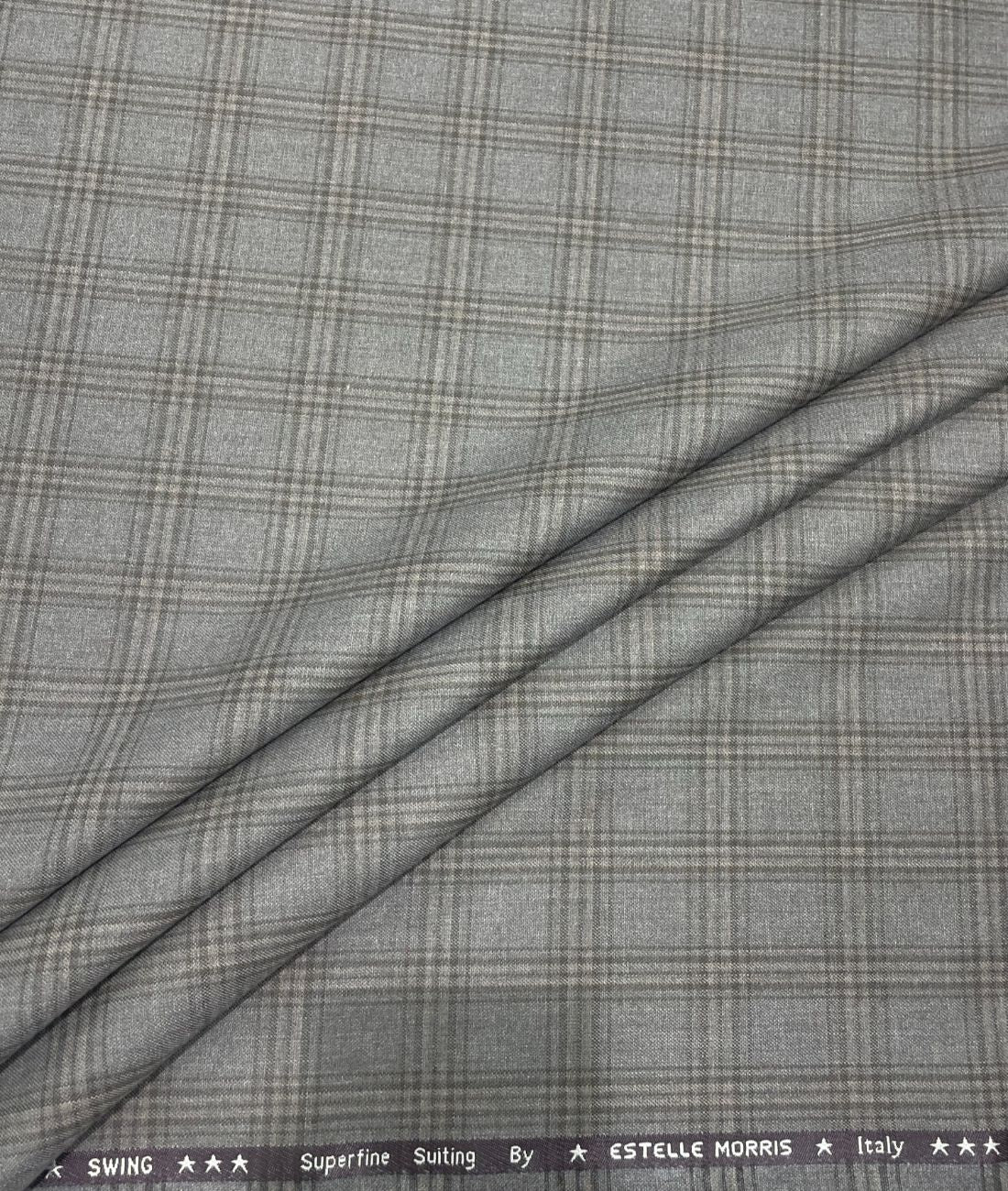 Estelle Morris Ultra Luxury Checks Suiting Fabric for Suits & Blazers - Tepchi Men