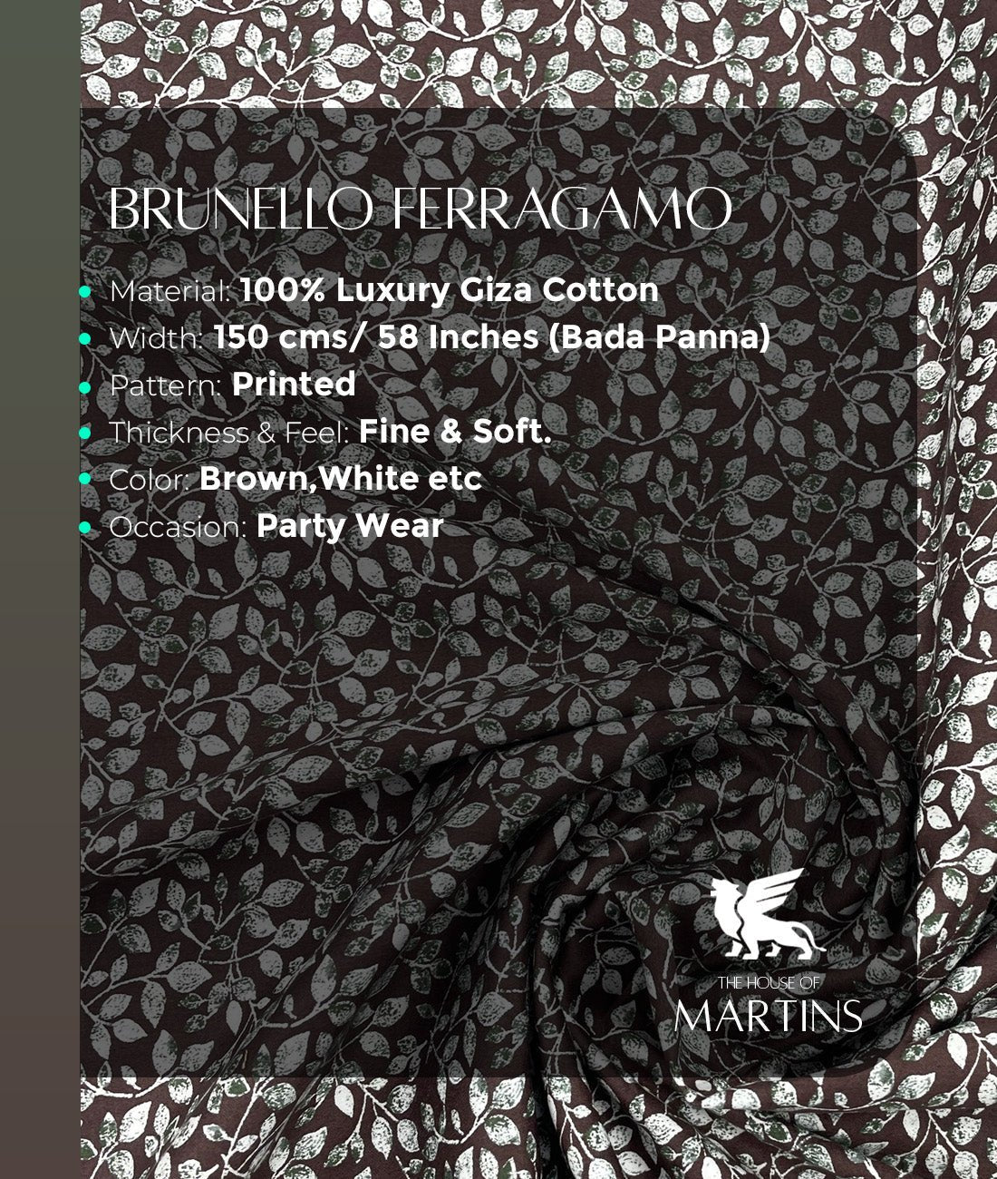 Floral Print Giza Cotton Fabric for Men's Shirt - Tepchi Men