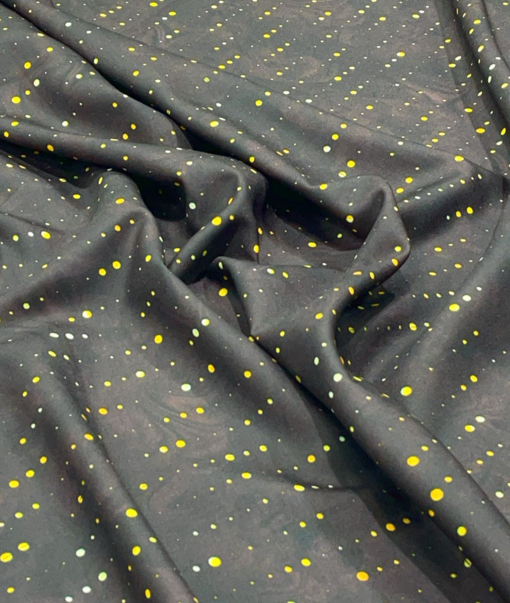 Golden Polka Dot Printed Anti Wrinke Cotton Fabric for Men's Shirts & Kurta - Tepchi Men