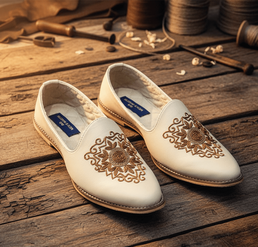 Hand Embroidered Luxury Wedding Mojari for Men - Tepchi Men