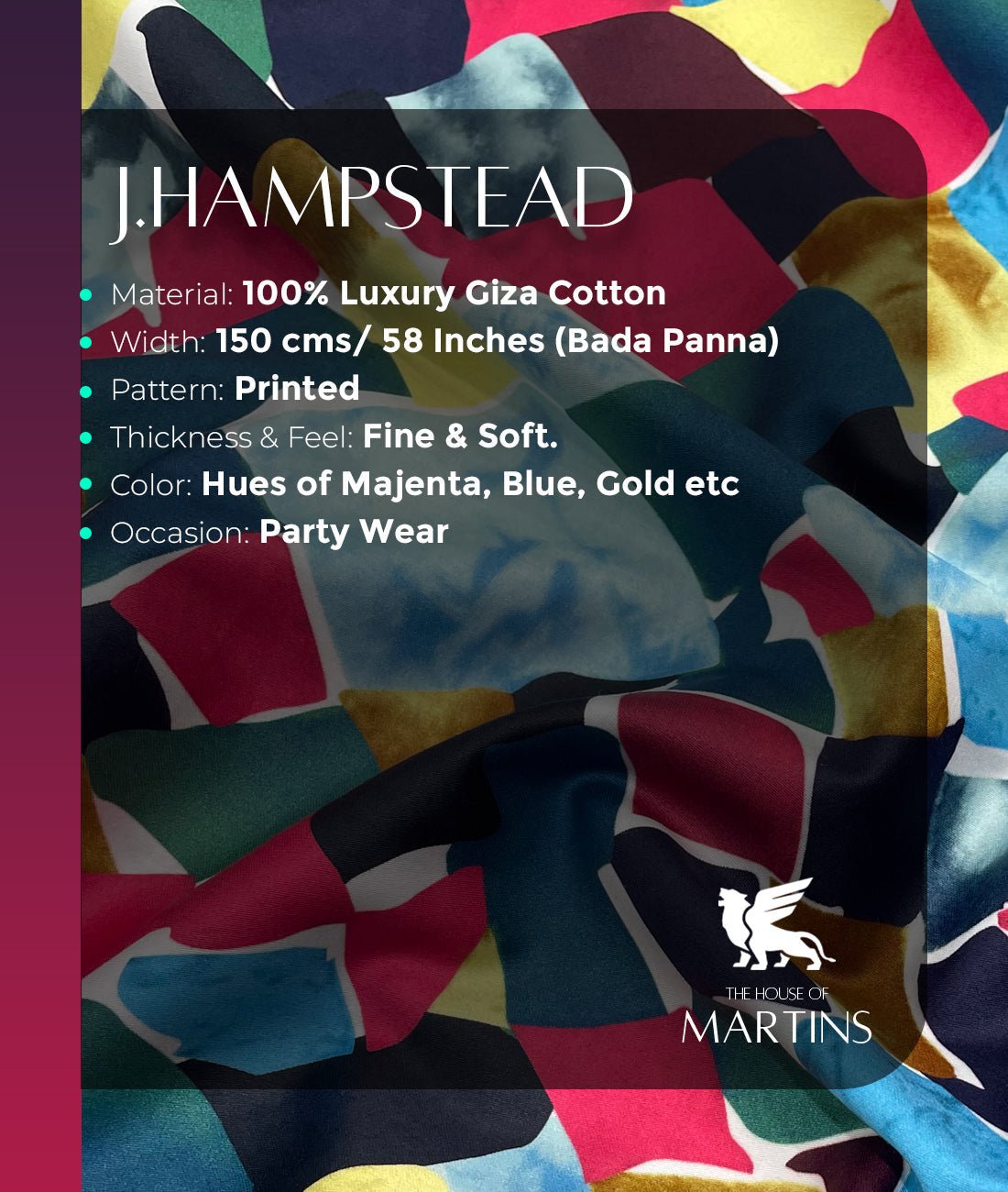 J.Hampstead Abstract Luxury 2 Ply Giza Cotton Fabric - Tepchi Men