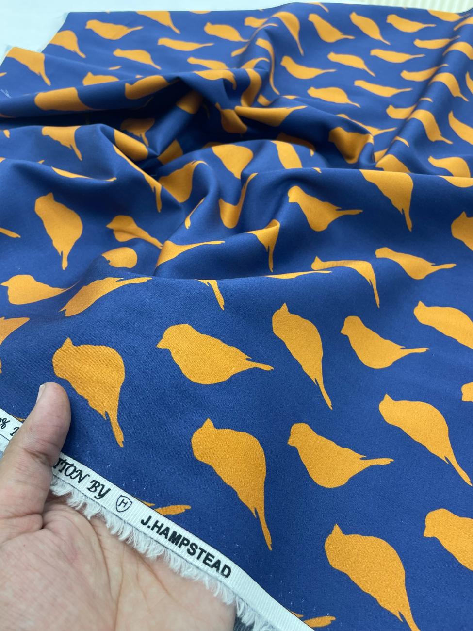 J.Hampstead Bird Print Luxury Giza Cotton Fabric for Men's Shirt - Tepchi Men